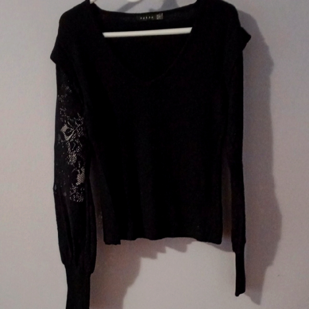 Koton Black Lace Sleeve Sweater